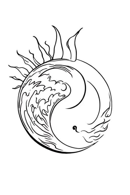Wave Yin Yang Sun