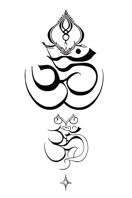Trishul And Om Symbol