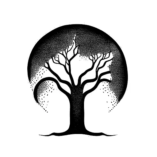 Tree With Tree Roots In Shape Of Africa