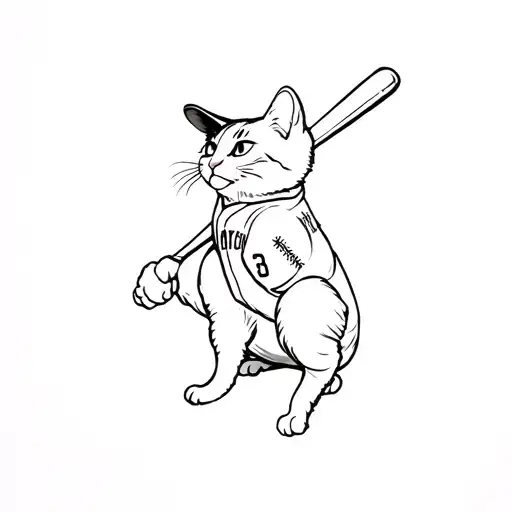 Cat Baseball Player