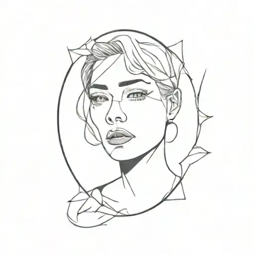 Person Looking In A Broken Mirror