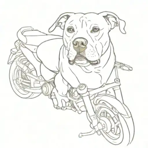 Pitbull On Motorcycle