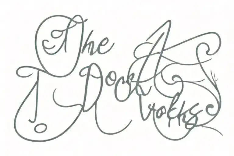 The Word Rocks In Cursive