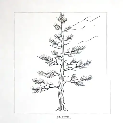 Pine Tree Wiht Four Latters C E M F