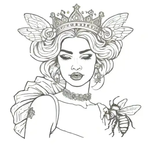 A Queen Bee Dressed With A Crown And Queens Clothinf