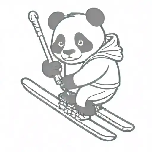 A Panda Skiing