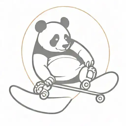 A Panda On Snowboard