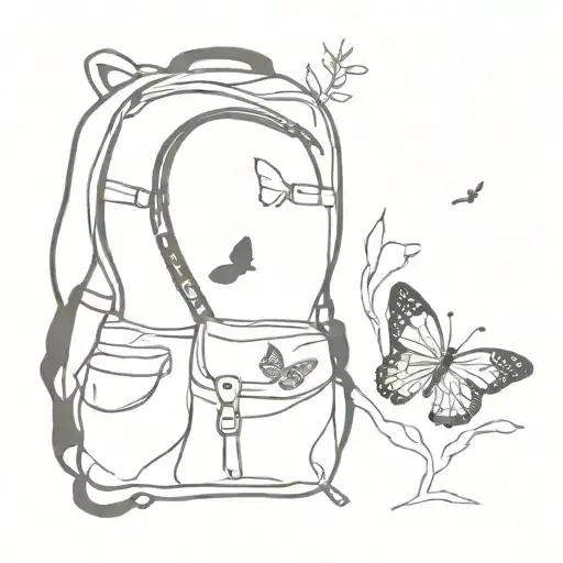 Backpacker Freedom With Little Butterfly