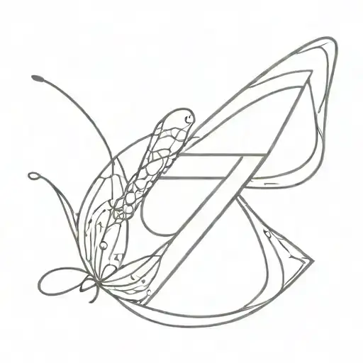 Buterfly Connected To Z Letter With A Line