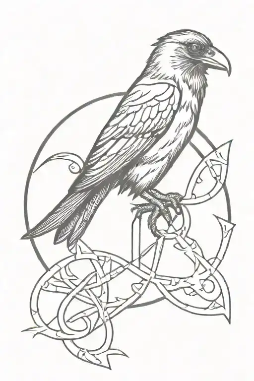 Norse Safe Travels Rune With Ravens Huginn And Muninn