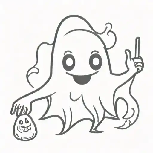 Cartoon Ghost Saying A Pun About Being Dead