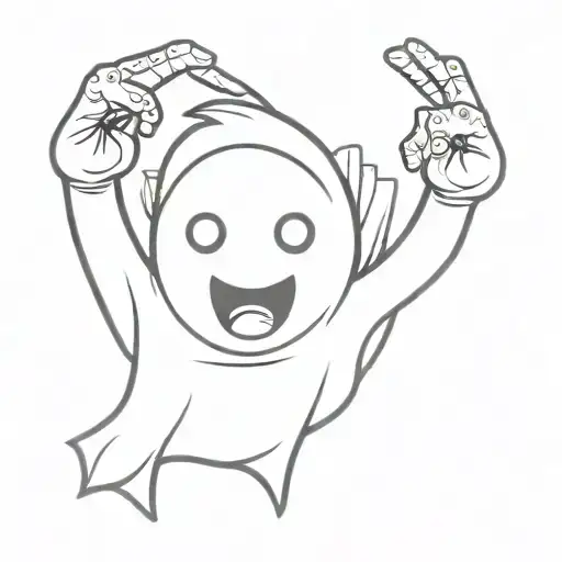 Simple Cartoon Ghost Raising The Middle Finger