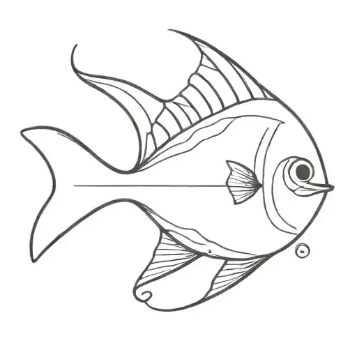 Black And White Minimal Fish