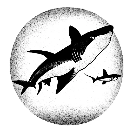 3 Sharks In Circle