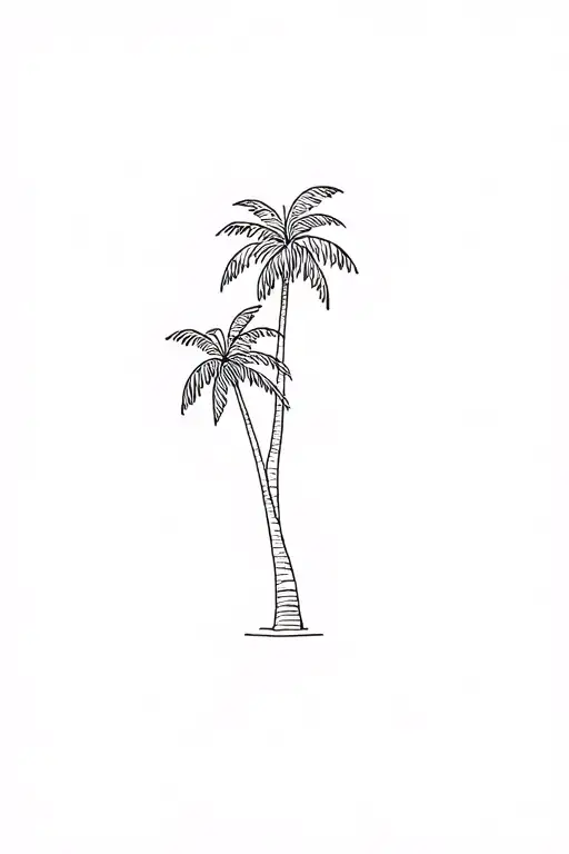 Palm Tree Fine Line