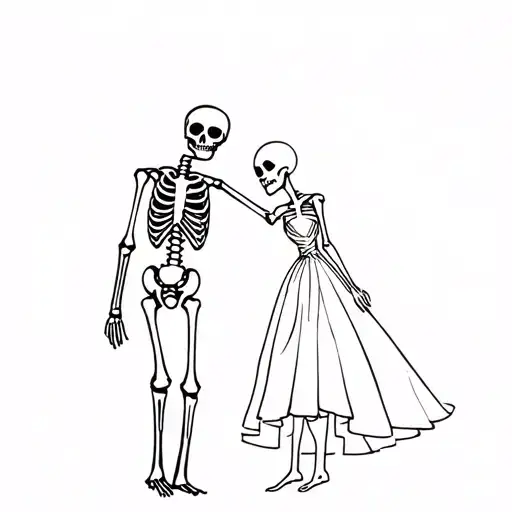Skeleton Slow Dancing With Sad Man In A Dress