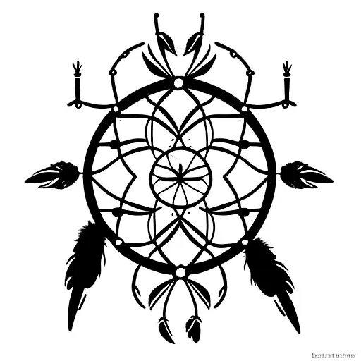 Sun Dreamcatcher With Feathers