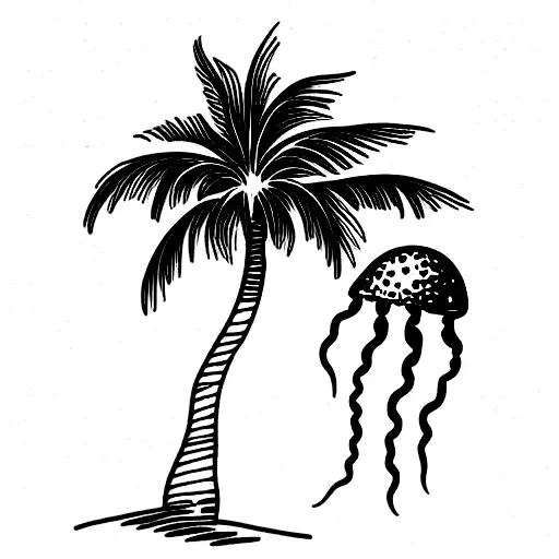 Palm Tree With Jellyfish