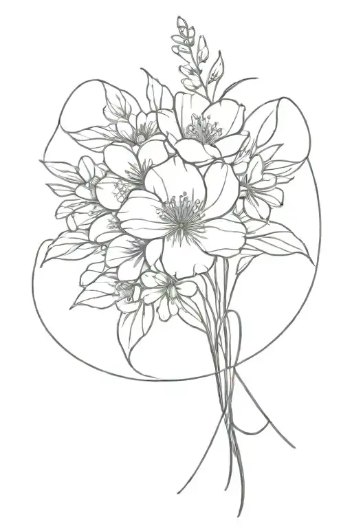 Birth Flower Bouquet Tied