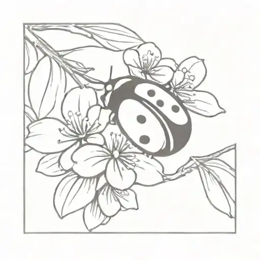 Ladybug On A Cherry Blossom