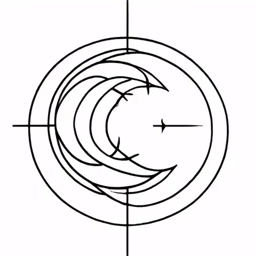 A Fibonacci Tatto With Signs Resembeling The Moon The Sun And The Ocean