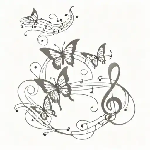 Butterflies And Music Notes
