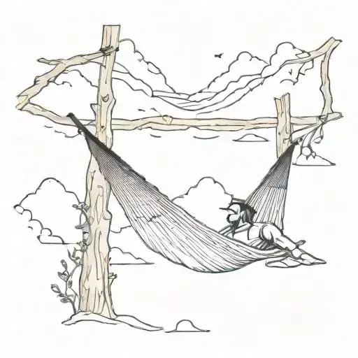 Hammock Blowing In The Mountain Top