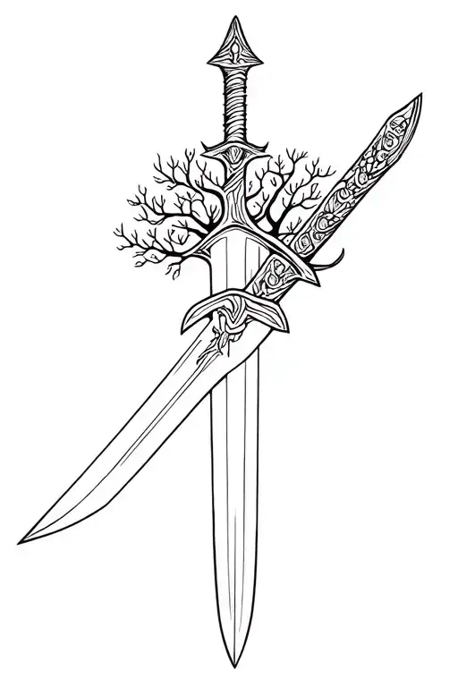 Sword With Tree Of Life Hilt On The Handle