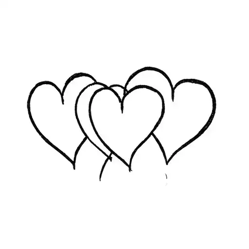 Five Hearts In A Pile Family Symbol