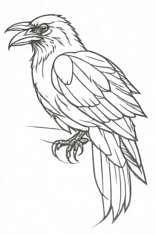 Crow With Folded Wings