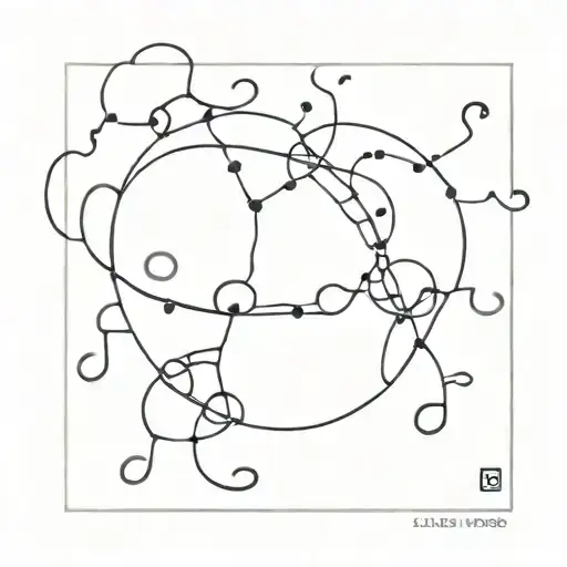Psychedelic Music Notes Intertwined With Brain Neurons