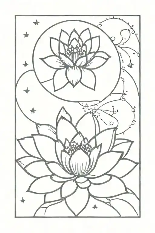 Sun Moon Star Lotus Flower