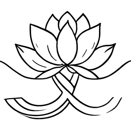 Lotus Flower With An Infinity Sign That Will Represent Water Under The Flower Put More Shading