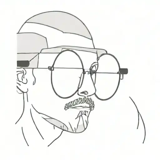 An Abstract Representation Of Leon The Professional's Iconic Sunglasses In A Black-grey Style