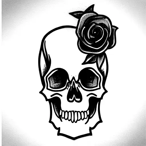 Skull With Rainbow Fill