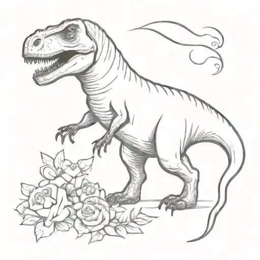 T-rex In Wedding Dress