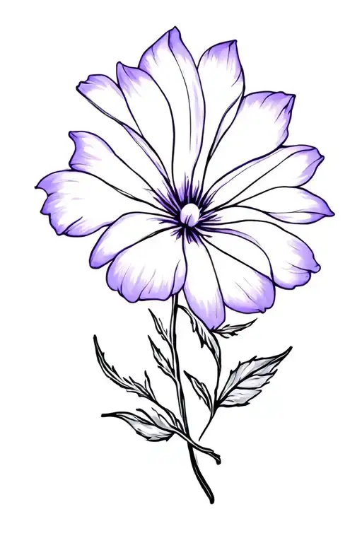 Violet Flower With Leo Zodiac Sign