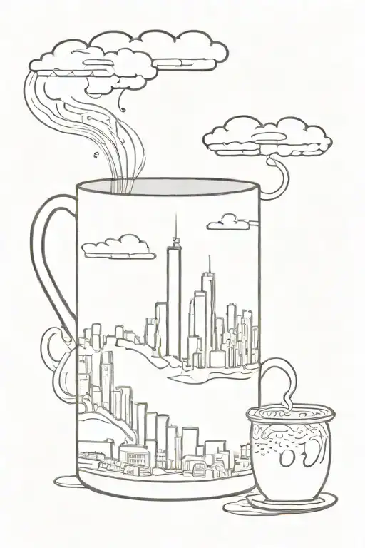 A Coffee Mug With A Skyline Of The Client's Favorite City Inside