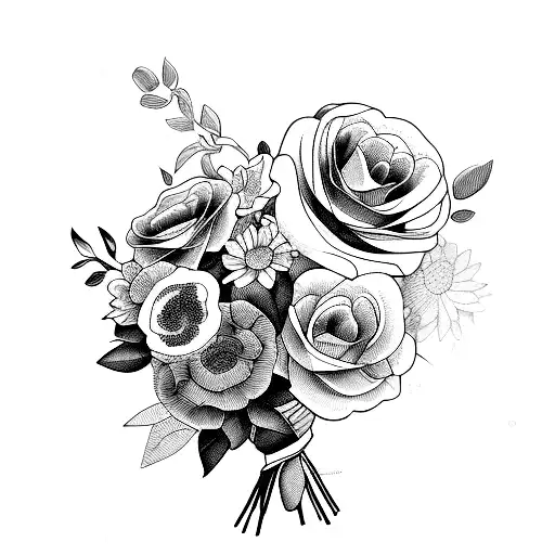 Floral Bouquet With Stem