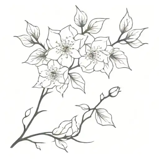 A Poetic Line Of Text Intertwined With Cherry Blossoms And Roses