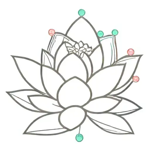 A Lotus Flower Made Out Of Different Colored Gemstones