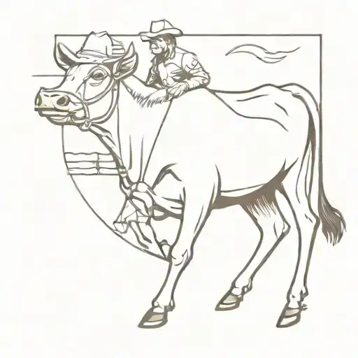 Cow Riding Boy Wearing Cowboy Hats