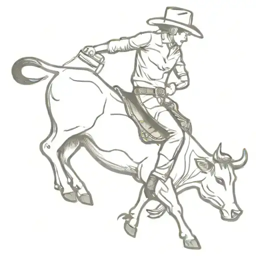 Cow Riding A Boy Wearing Cowboy Hats