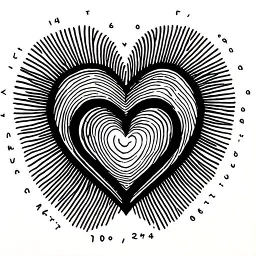 Fingerprint Heart And 4 Birth Dates
