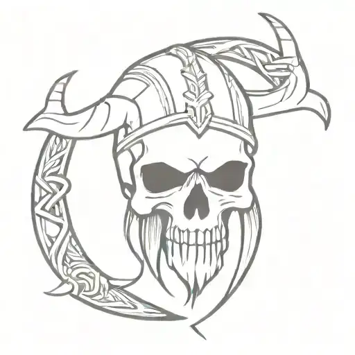 Skull Viking Runes