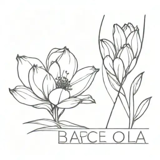 Flower Of Barcelona With Coordinates Of Barcelona