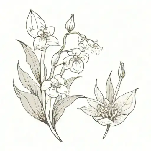 Lily Of The Valley And Water Lily Intertwined