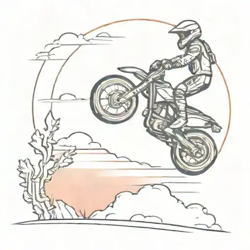 Supermoto Rider Doing A Wheelie At Sunset