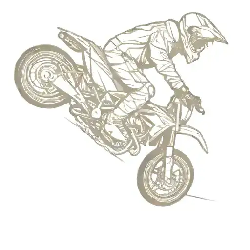 Supermoto Rider Doing A Wheelie At Sunset