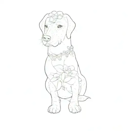 A Dog With Flowers On It